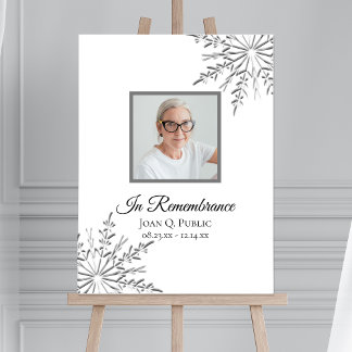 Winter Snowflakes Celebration of Life Funeral Foam Board