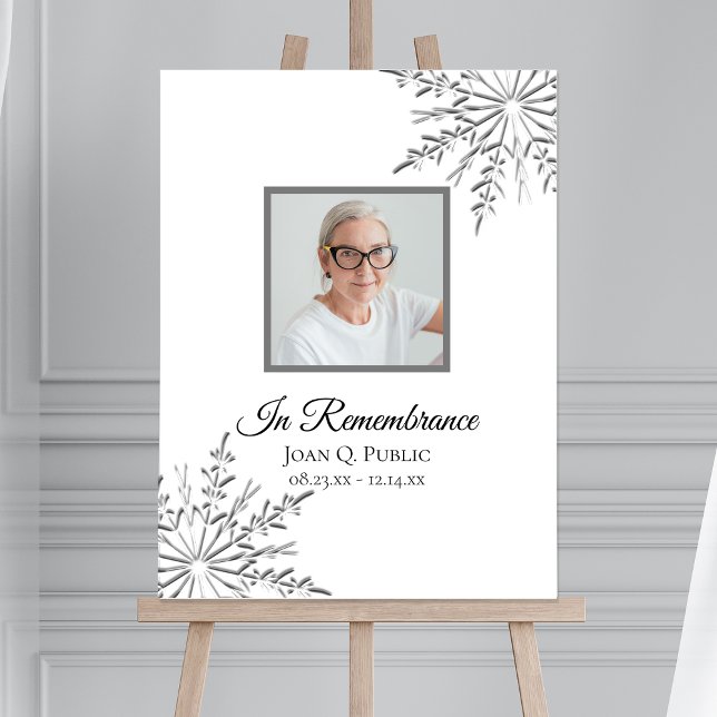 Winter Snowflakes Celebration of Life Funeral Foam Board (Creator Uploaded)