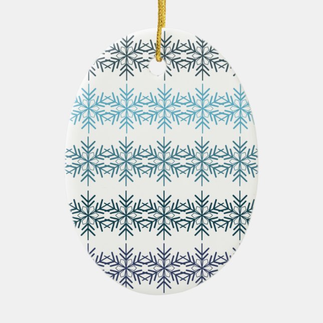 Winter Snowflakes Ceramic Ornament (Front)