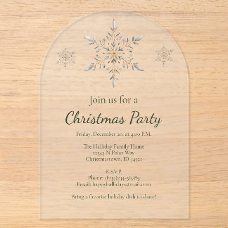 Winter Snowflakes Christmas  Acrylic Invitations
