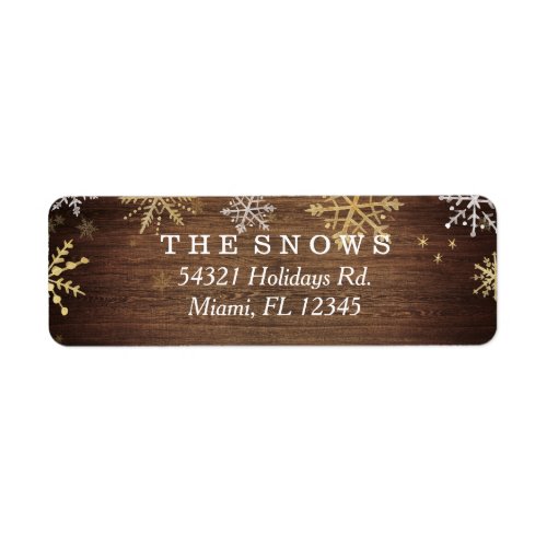 Winter Snowflakes Christmas Address Label