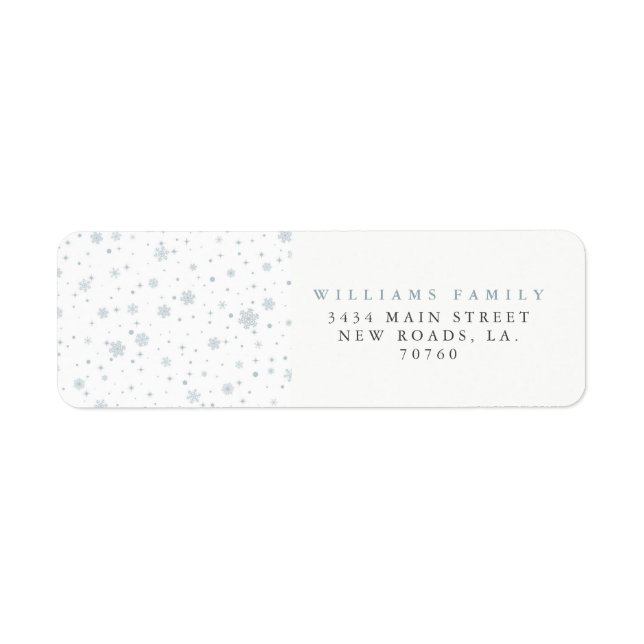 Winter Snowflakes Christmas Label (Front)