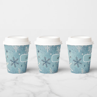Winter Snowflakes Christmas Party Paper Cups