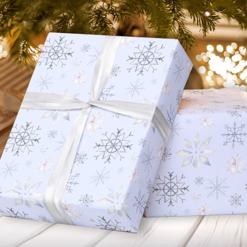 Winter Snowflakes Christmas Wrapping Paper