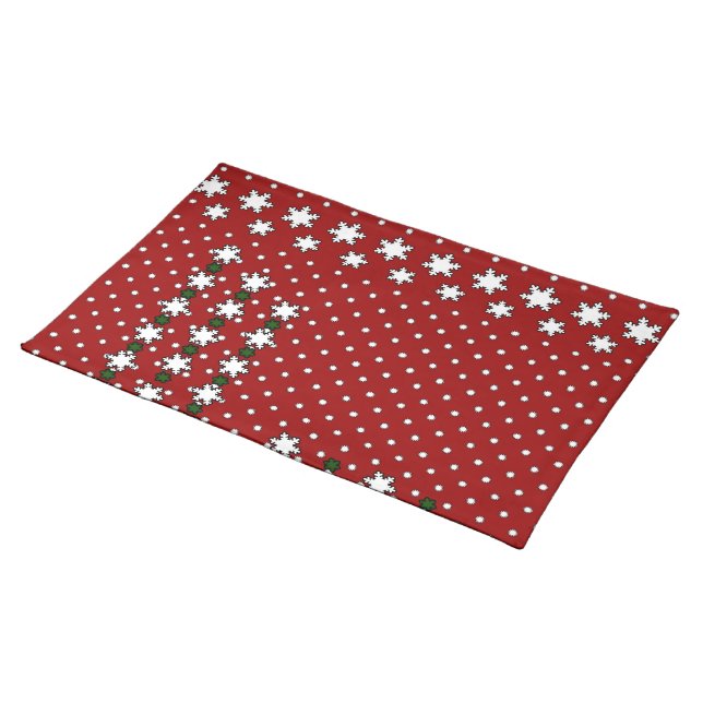 Winter Snowflakes Cloth Placemat (On Table)