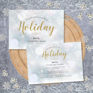Winter Snowflakes Corporate Christma Holiday Party Invitation