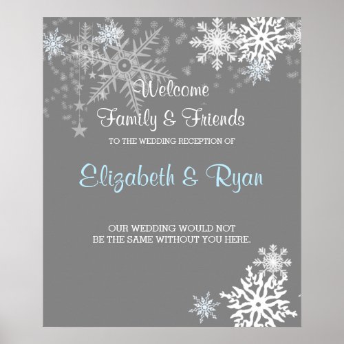 Winter Snowflakes Custom Wedding Welcome Poster