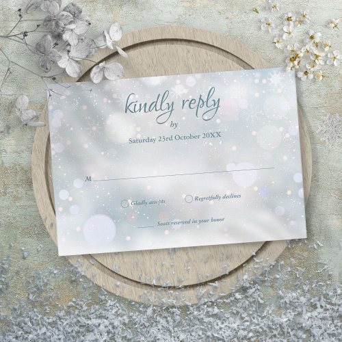 Winter Snowflakes Elegant Script RSVP