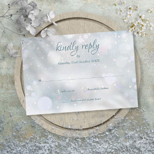 Winter Snowflakes Elegant Script RSVP Card