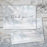 Winter Snowflakes Elegant Script Thank You Card<br><div class="desc">An elegant script thank you card featuring a winter frost background. You can personalize with your own thank you message on the reverse or if you would prefer to add your own handwritten message simply delete the text. A perfect way to say thank you! Designed by Thisisnotme©</div>