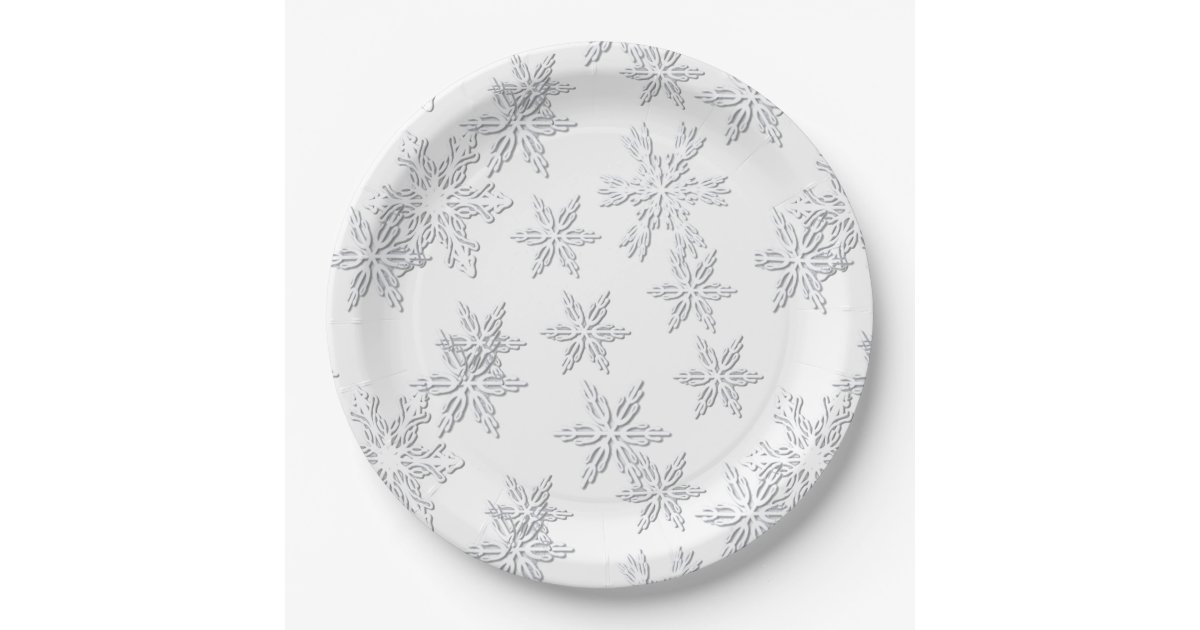 10pcs - 9in Disposable Paper Plates Snowflake Design, Ideal For