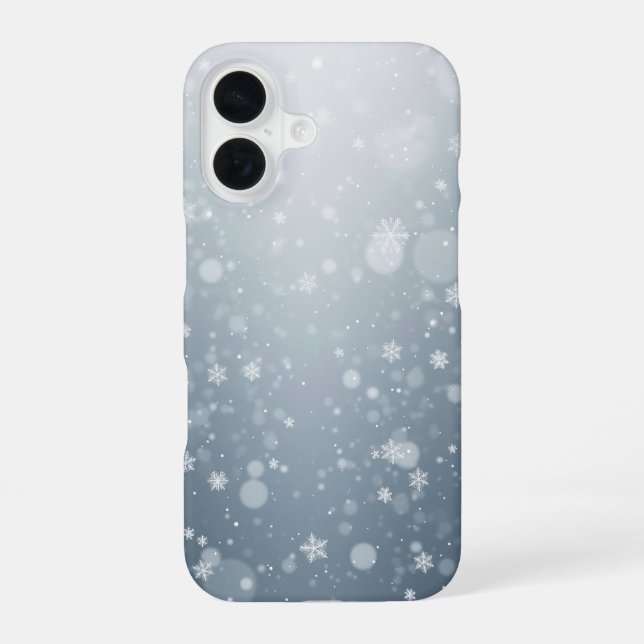Winter Snowflakes Falling Snow Pattern Bokeh Iphone Case (Back)