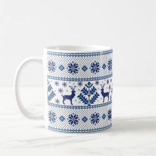 Winter Snowflakes Folk ornament pattern Coffee Mug