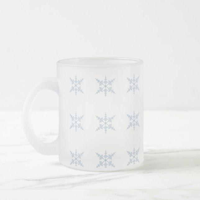 Winter Snowflakes Frosted Glass Coffee Mug (Left)