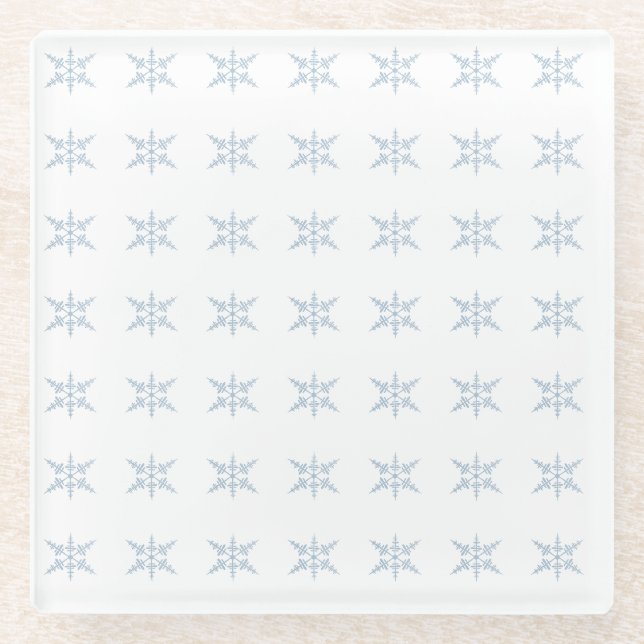 Winter Snowflakes  Glass Coaster (Front)