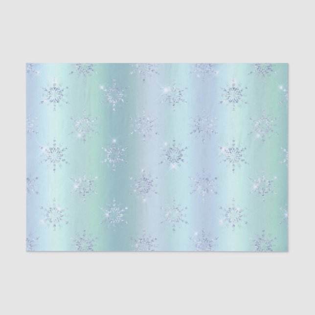 Winter Snowflakes Gradient Illustration Tissue Paper (Front)