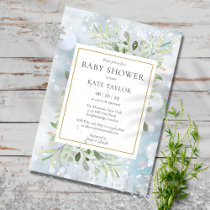 Winter Snowflakes Greenery Baby Shower | Sprinkle  Invitation