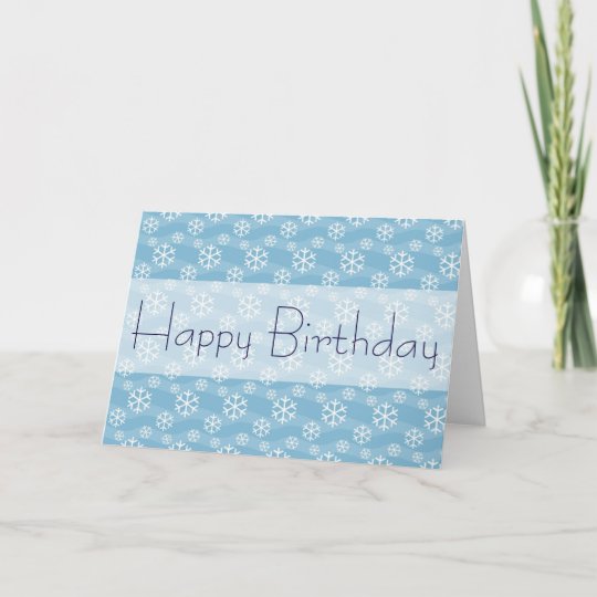 Winter Snowflakes Happy Birthday Card | Zazzle.com