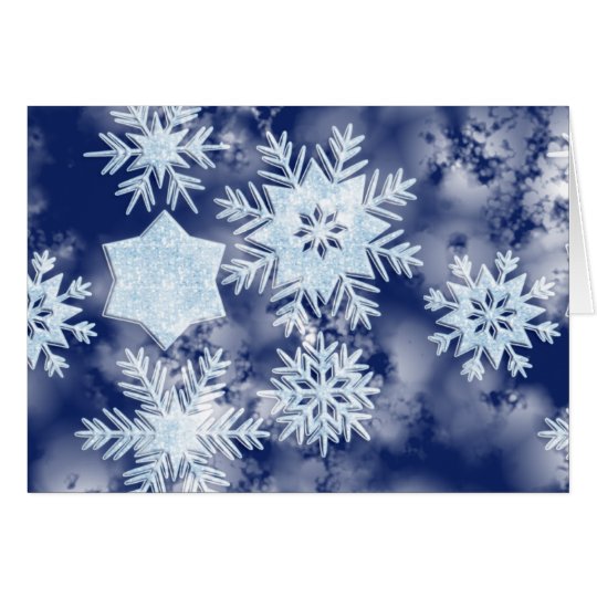 Winter Snowflakes Icy Blue Card