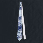 Winter Snowflakes Icy Blue Neck Tie<br><div class="desc">Festive snowy winter sky with icy glitter blue snowflakes floating about.</div>