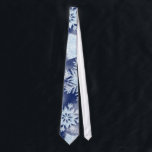 Winter Snowflakes Icy Blue Neck Tie<br><div class="desc">Festive snowy winter sky with icy glitter blue snowflakes floating about.</div>