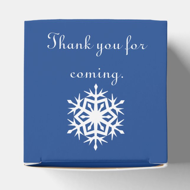 Winter Snowflakes in Blue Favor Box (Top)