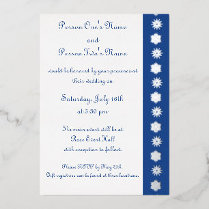 Winter Snowflakes in Blue Foil Invitation