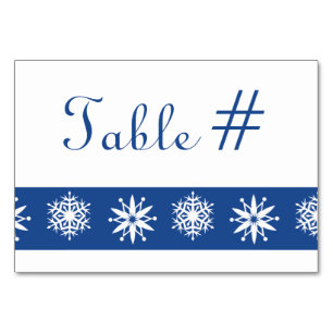 Winter Snowflakes in Blue Table Card