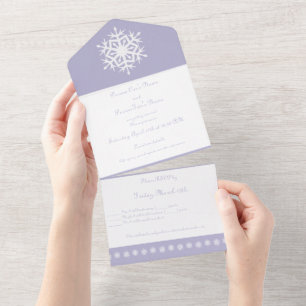 Winter Snowflakes in Lavender All In One Invitation