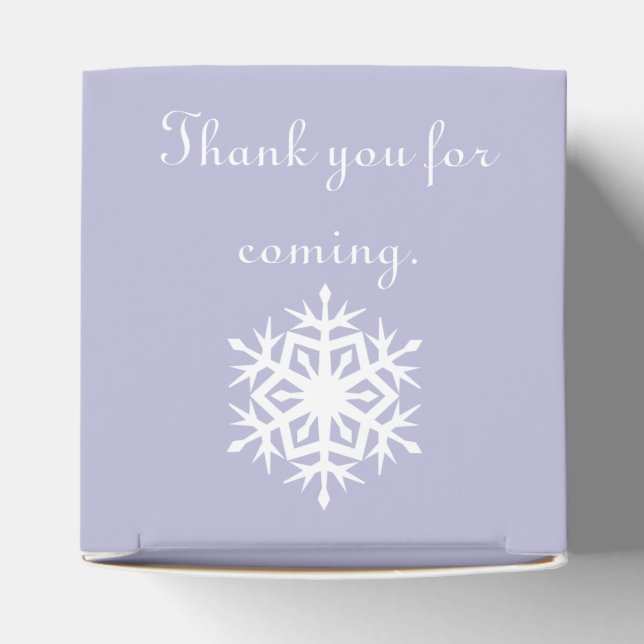 Winter Snowflakes in Lavender Favor Box (Top)