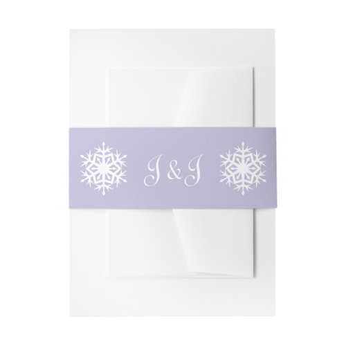 Winter Snowflakes in Lavender Invitation Band Invitation Belly Band