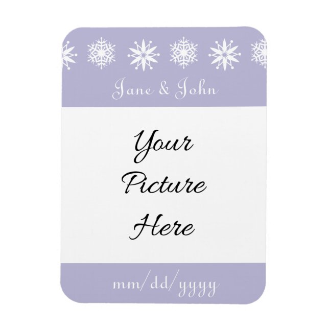 Winter Snowflakes in Lavender Save-the-Date Magnet (Vertical)