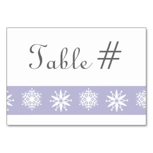 Winter Snowflakes in Lavender Table Card