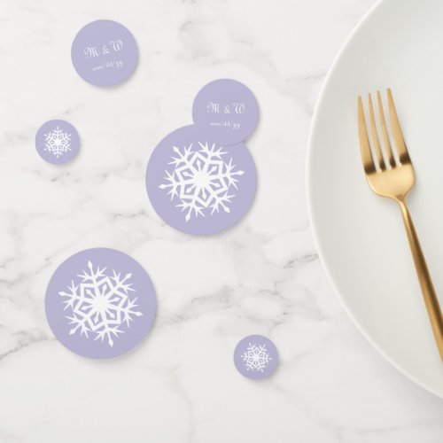 Winter Snowflakes in Lavender Table Confetti