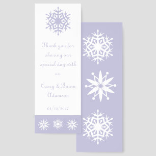 Winter Snowflakes in Lavender Wedding Favor Bookmarks