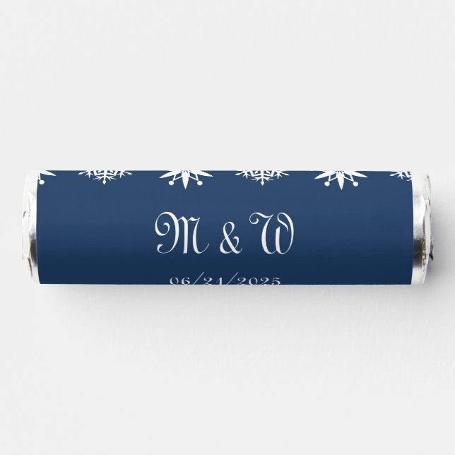 Winter Snowflakes in Navy Breath Savers® Mints (Front)
