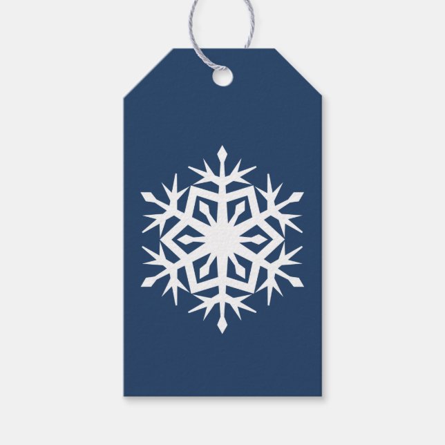 Winter Snowflakes in Navy Gift Tag (Front)