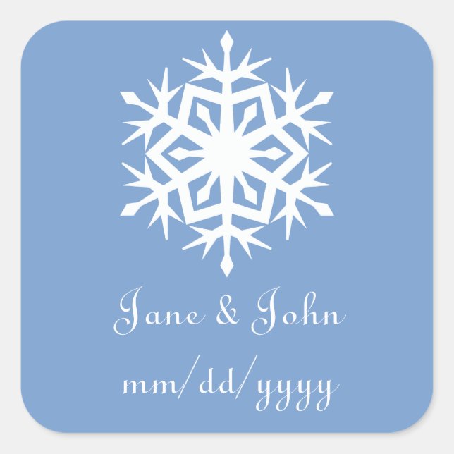 Winter Snowflakes in Periwinkle Sticker (Front)