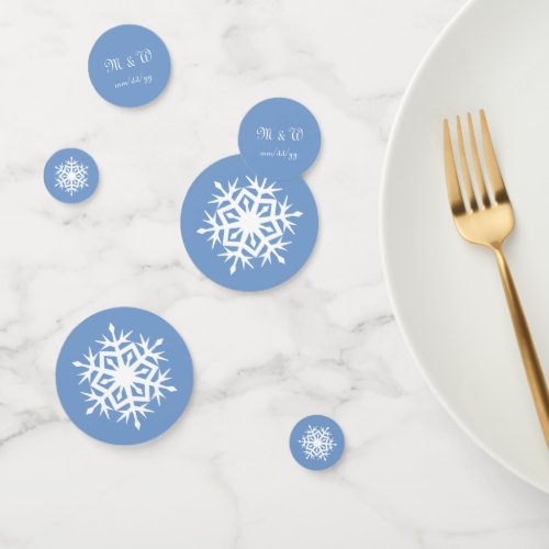Winter Snowflakes in Periwinkle Table Confetti