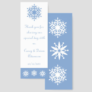 Winter Snowflakes in Periwinkle Wedding Favor Bookmarks