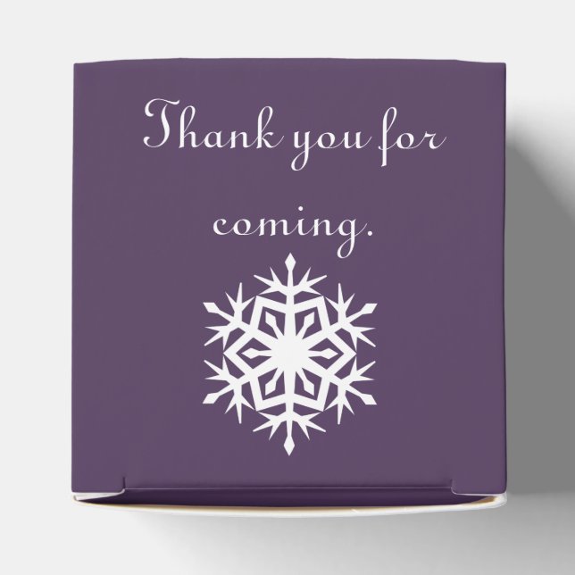 Winter Snowflakes in Purple Favor Box (Top)