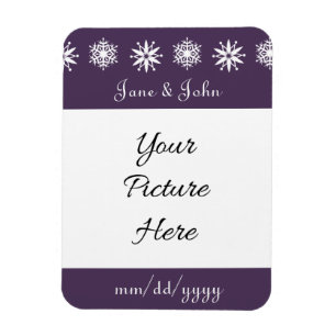 Winter Snowflakes in Purple Save-the-Date Magnet