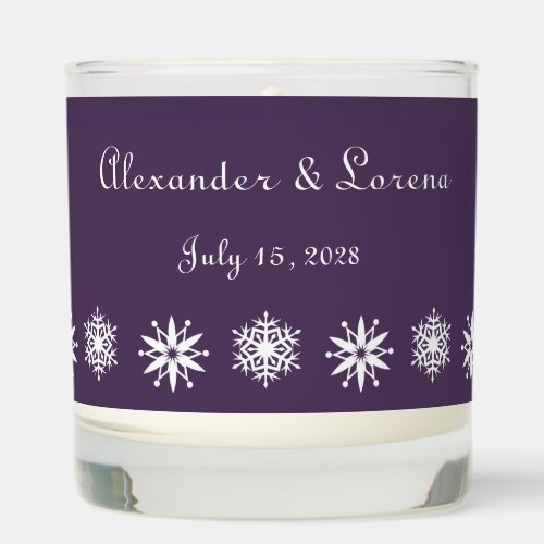 Winter Snowflakes in Purple Scented Candle