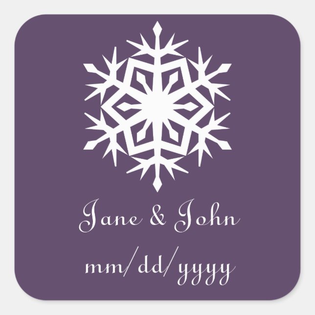 Winter Snowflakes in Purple Sticker (Front)