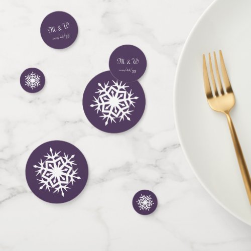 Winter Snowflakes in Purple Table Confetti