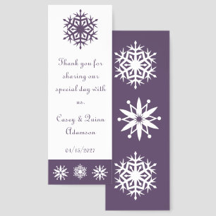 Winter Snowflakes in Purple Wedding Favor Bookmarks