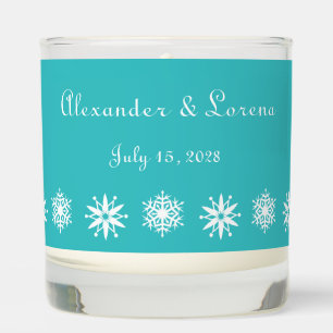 Winter Snowflakes in Turquoise Scented Candle