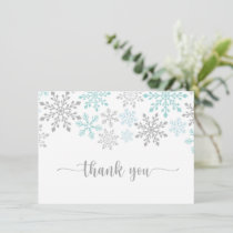 Winter Snowflakes, Kids Birthday, Baby Shower Thank You Card