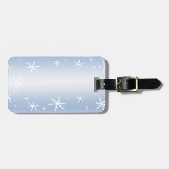 Winter Snowflakes Luggage Tag (Front Horizontal)