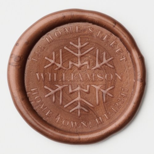 Winter Snowflakes Name And Address Wax Seal Sticker